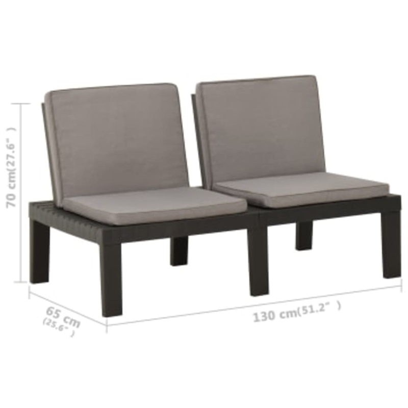 vidaXL 4 Piece Steel Medium Garden Lounge Set in Gray
