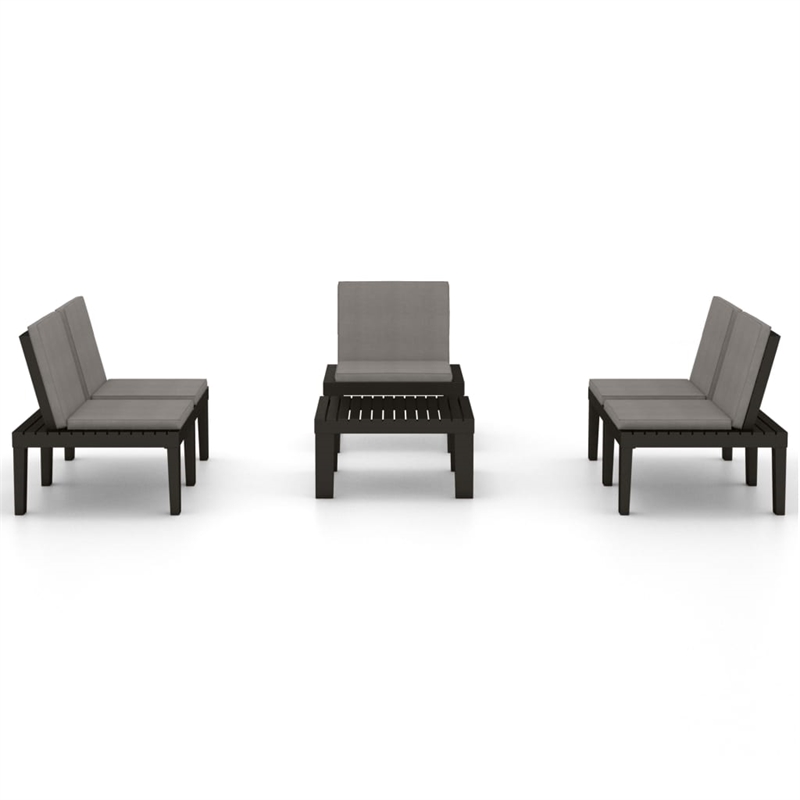 vidaXL 4 Piece Steel Medium Garden Lounge Set in Gray