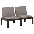 vidaXL 4 Piece Steel Medium Garden Lounge Set in Gray