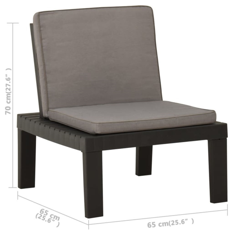 vidaXL 4 Piece Steel Medium Garden Lounge Set in Gray
