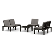 vidaXL 4 Piece Steel Medium Garden Lounge Set in Gray