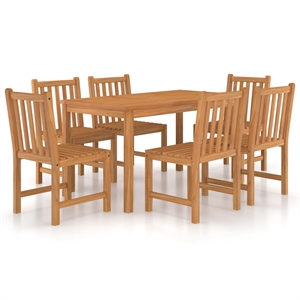 vidaXL 7 Piece Wood Dining Set in Brown