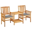vidaXL Solid Acacia Wood Small Bistro Set in Gray