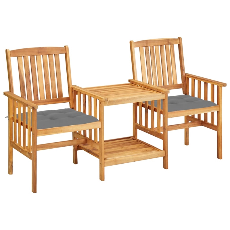 vidaXL Solid Acacia Wood Medium Bistro Set in Natural