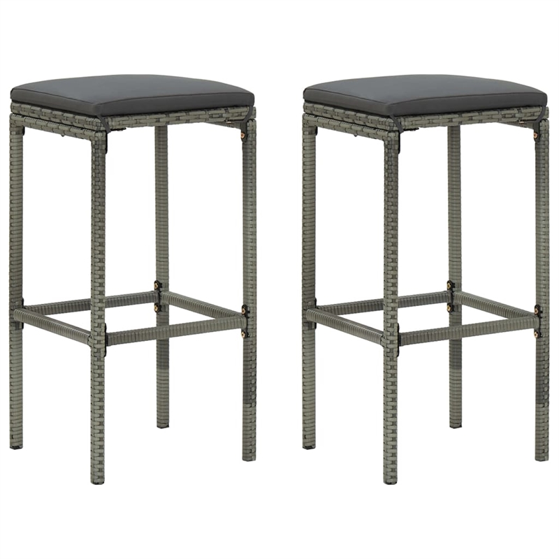 vidaXL 3 Piece Solid Acacia Wood Medium Bar Set in Gray