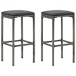 vidaXL 3 Piece Solid Acacia Wood Medium Bar Set in Gray