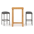 vidaXL 3 Piece Solid Acacia Wood Medium Bar Set in Gray