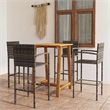 vidaXL 5 Piece Solid Acacia Wood Small Bar Set in Gray