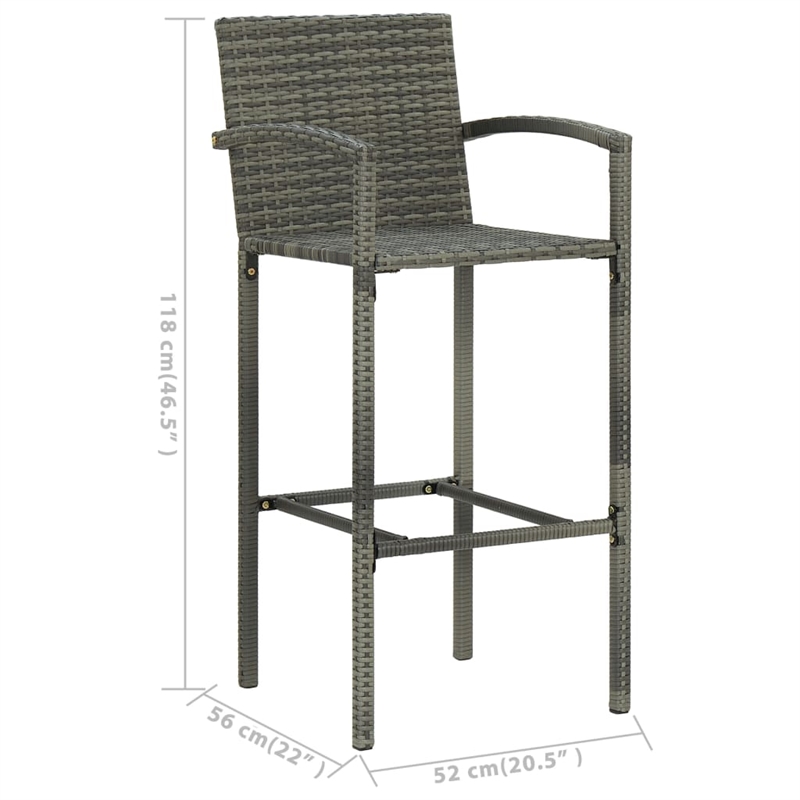 vidaXL 5 Piece Solid Acacia Wood Small Bar Set in Gray