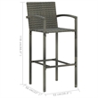 vidaXL 5 Piece Solid Acacia Wood Small Bar Set in Gray