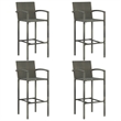 vidaXL 5 Piece Solid Acacia Wood Small Bar Set in Gray