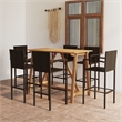 vidaXL 7 Piece Solid Acacia Wood Bar Set in Brown