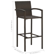vidaXL 7 Piece Solid Acacia Wood Bar Set in Brown