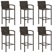 vidaXL 7 Piece Solid Acacia Wood Bar Set in Brown