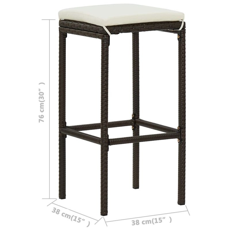 vidaXL 3 Piece Steel Bar Set in Brown