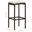 vidaXL 3 Piece Steel Bar Set in Brown