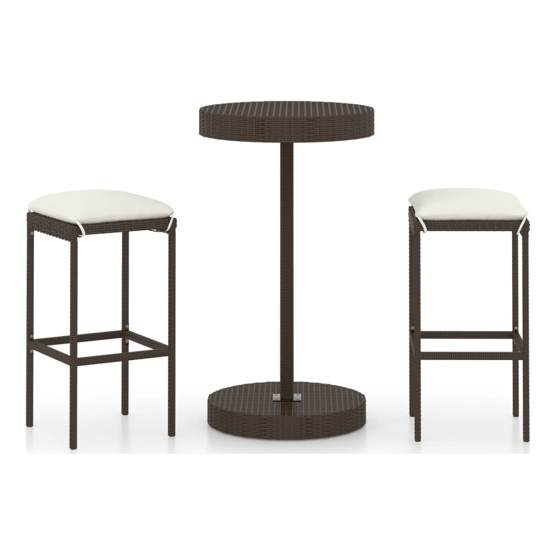 vidaXL 3 Piece Steel Bar Set in Brown