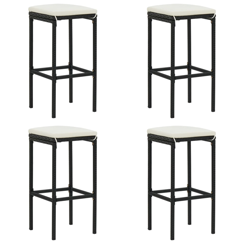 vidaXL 5 Piece Steel Standard Bar Set in Black