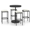 vidaXL 5 Piece Steel Standard Bar Set in Black