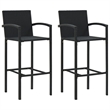 vidaXL 3 Piece Steel Small Bar Set in Black