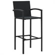 vidaXL 5 Piece Steel Standard Bar Set in Black