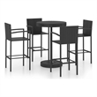vidaXL 5 Piece Steel Standard Bar Set in Black