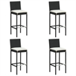 vidaXL 5 Piece Steel Standard Bar Set in Black