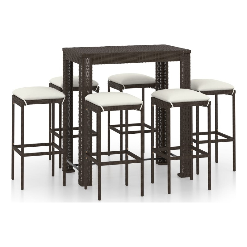 vidaXL 7 Piece Steel Bar Set in Brown