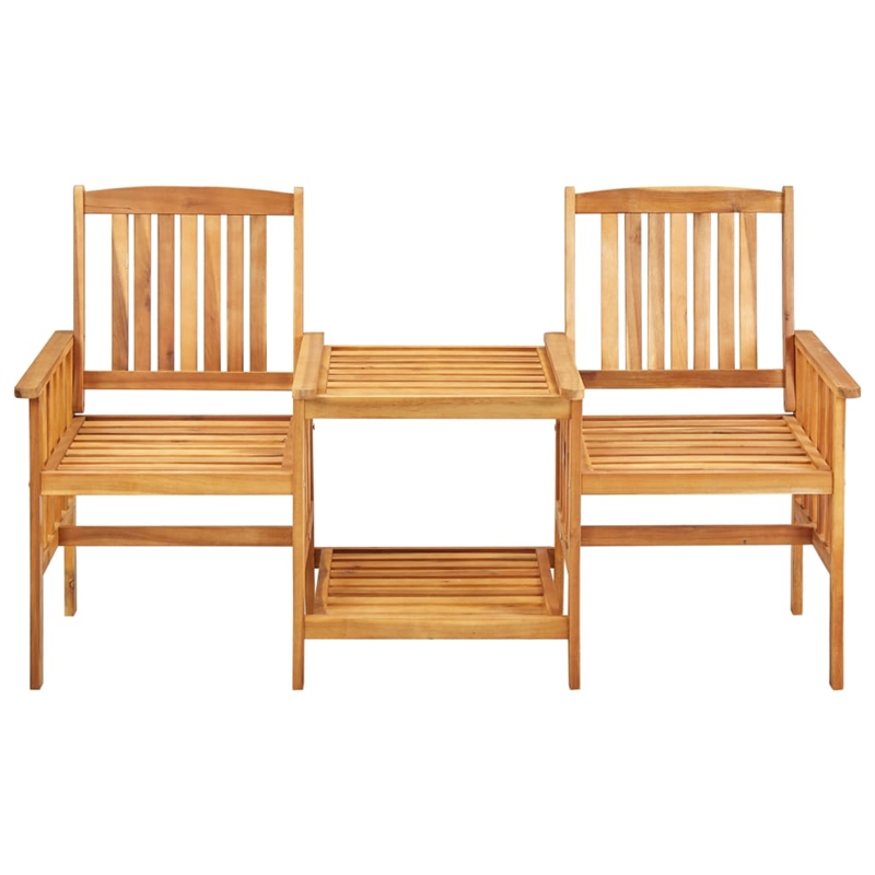 vidaXL Solid Acacia Wood Bistro Set in Cream/Natural
