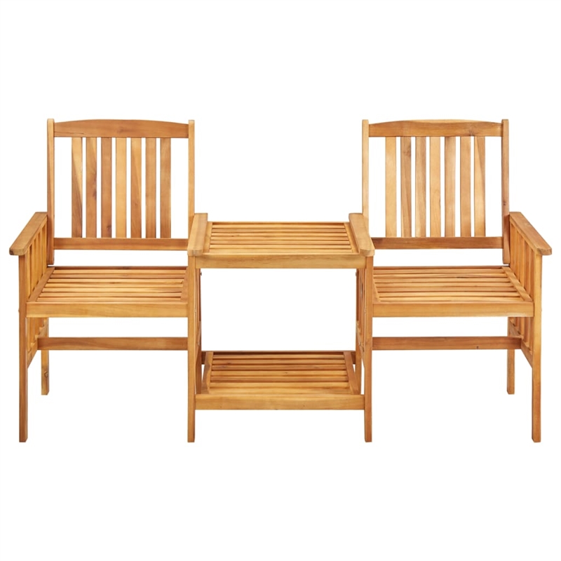 vidaXL Solid Acacia Wood Bistro Set in Blue/Natural