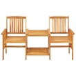 vidaXL Solid Acacia Wood Bistro Set in Blue/Natural