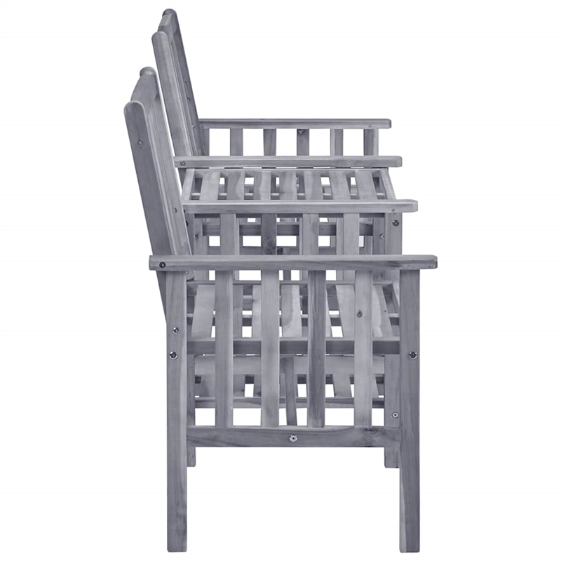 vidaXL Solid Acacia Wood Furniture Set in Gray