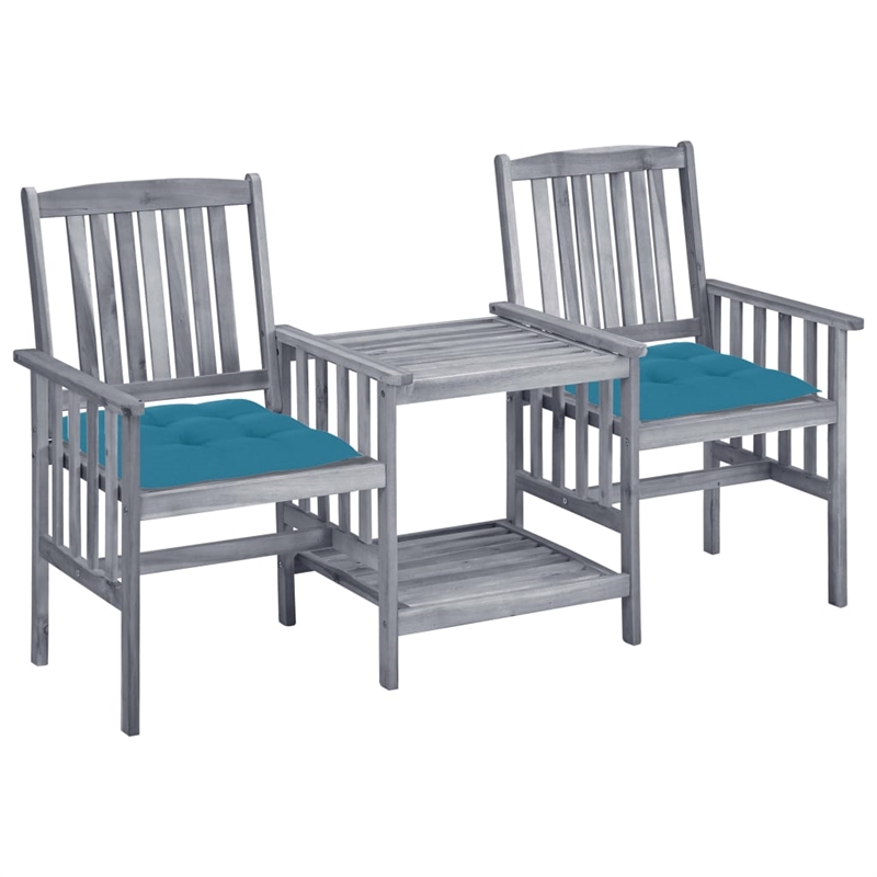 vidaXL Solid Acacia Wood Furniture Set in Gray