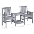vidaXL Solid Acacia Wood Furniture Set in Gray