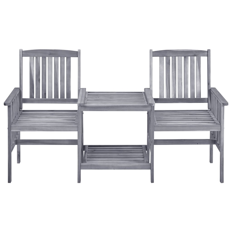 vidaXL Solid Acacia Wood Furniture Set in Gray