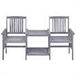 vidaXL Solid Acacia Wood Furniture Set in Gray