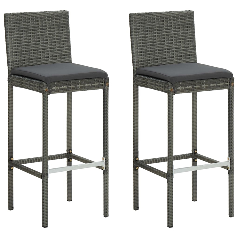 vidaXL 3 Piece Solid Acacia Wood Bar Set in Gray/Anthracite