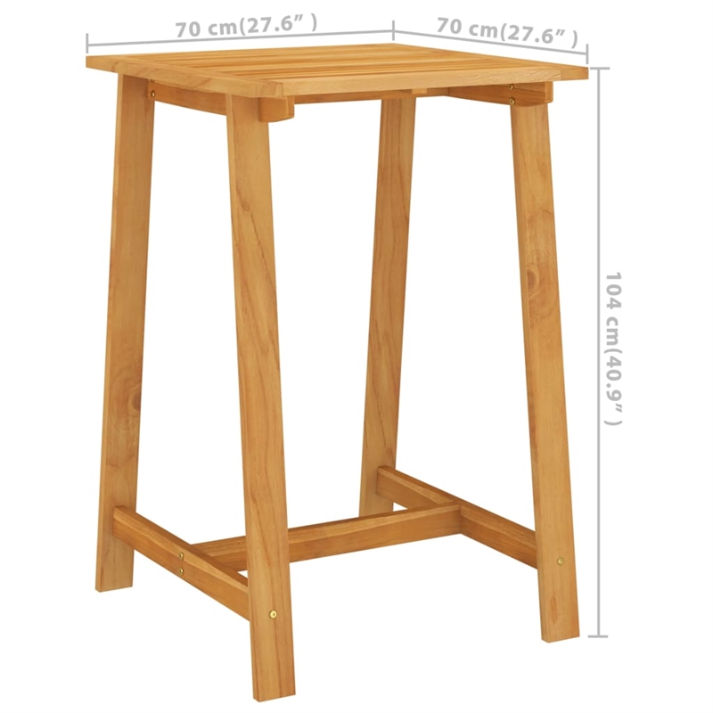 vidaXL 5 Piece Solid Acacia Wood Bar Set in Black/Cream