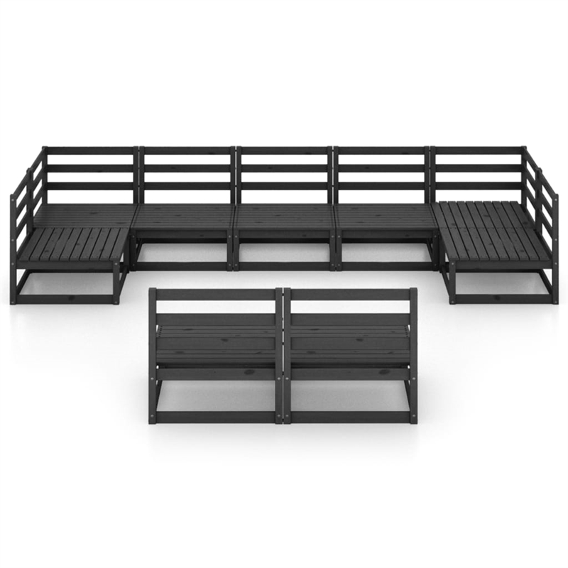 vidaXL Wood Garden Lounge Set in Black