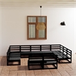vidaXL Wood Large Garden Lounge Set in Black