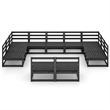 vidaXL Wood Large Garden Lounge Set in Black