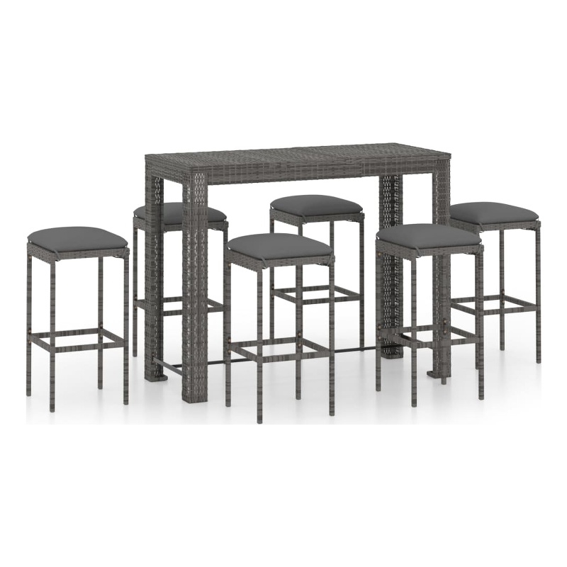 vidaXL 7 Piece Steel Bar Set in Gray
