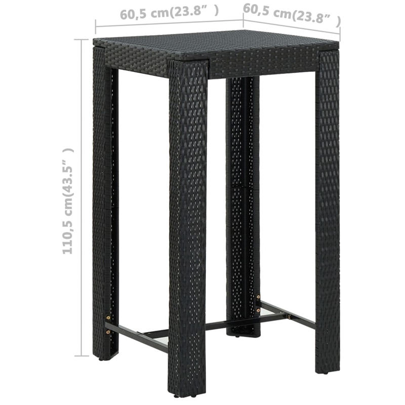vidaXL 5 Piece Steel Bar Set in Black