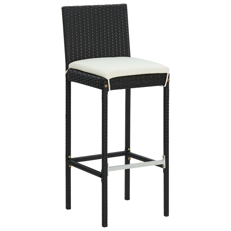 vidaXL 7 Piece Steel Bar Set in Black/White/Cream