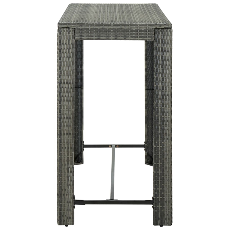 vidaXL 9 Piece Poly Rattan Large Bar Set in Gray