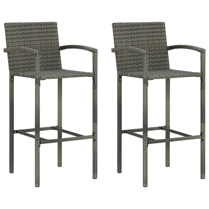 vidaXL 3 Piece Steel Medium Bar Set in Gray