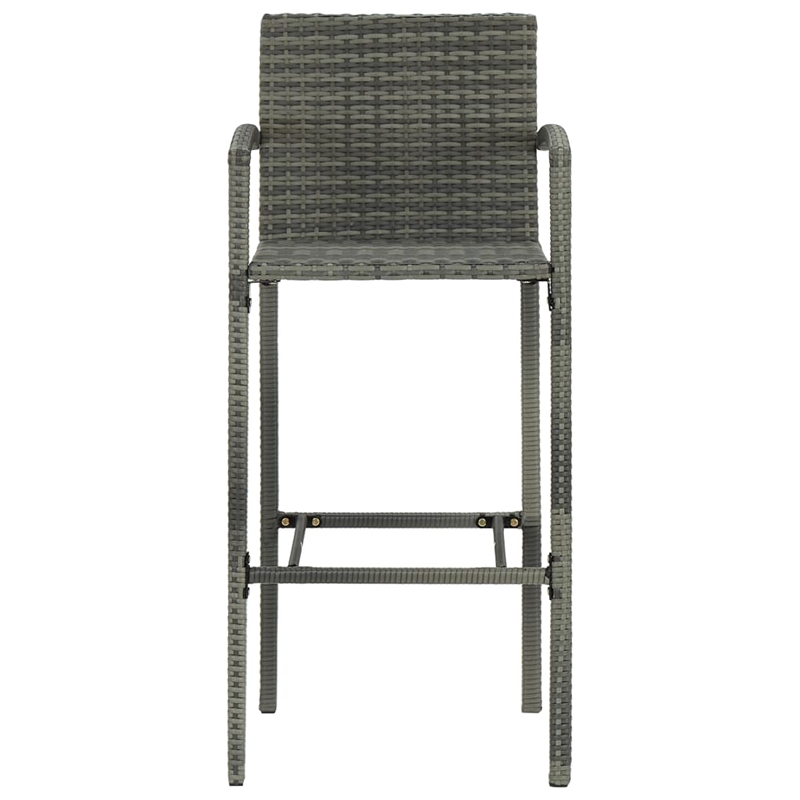 vidaXL 3 Piece Steel Medium Bar Set in Gray