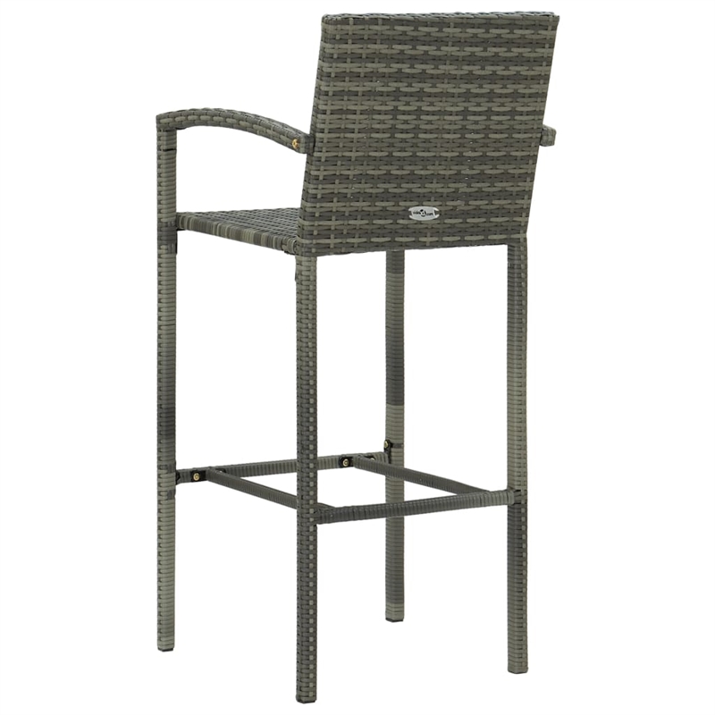 vidaXL 3 Piece Steel Medium Bar Set in Gray