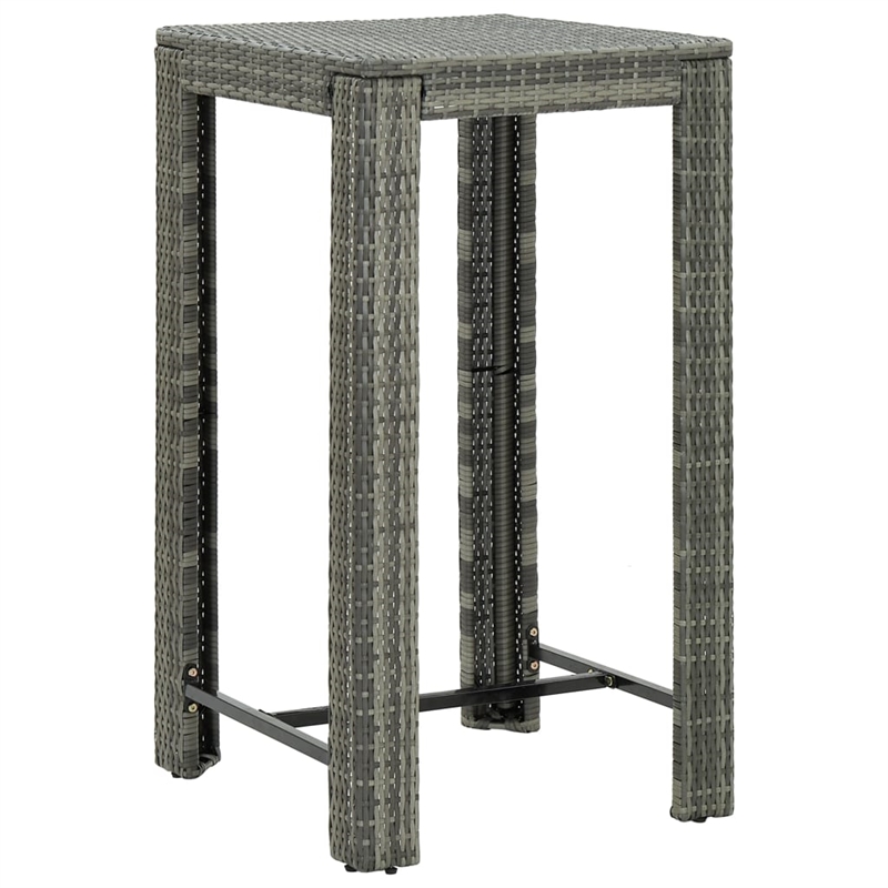 vidaXL 3 Piece Steel Medium Bar Set in Gray