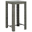 vidaXL 3 Piece Steel Medium Bar Set in Gray